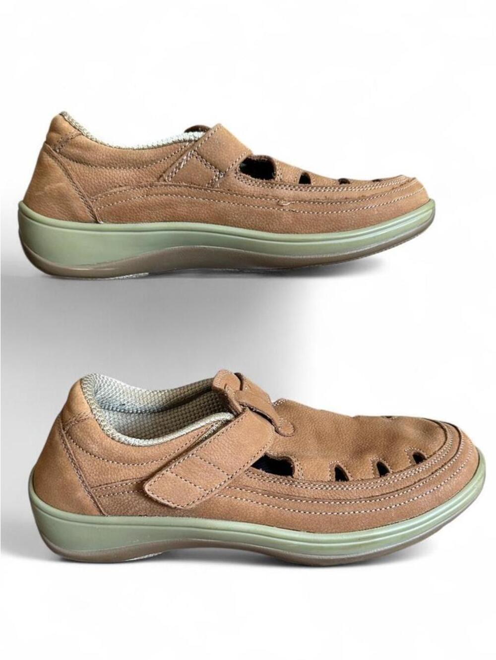 Orthofeet Serene 896 Women’s 6.5 Tan Brown Leather Orthopedic Comfort Shoes